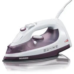 Severin Dampfbügeleisen BA 3210, 2500 W, keramikbeschichtete Bügelsohle Antihafteffekt, 70g/min Dampfstoß, lila schwarz