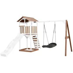 Ambia Garden Spielturm , Braun, Schwarz, Weiß , Holz, Kunststoff , 356.6x241.9x349 cm , EN 71, CE, FSC 100% , Freizeit & Co, Gartenspielzeug, Spieltürme