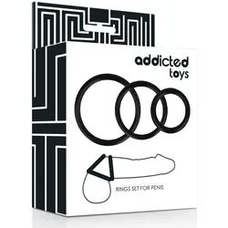 Addicted Toys Rings Set For Penis Black 1 St rosa