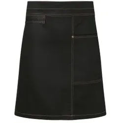 Karlowsky Urban Casual-Style Vorbinder, 70 x 50 cm, Vorbinder in Twill-Optik mit Bänder aus Schürzenstoff, Farbe: schwarz