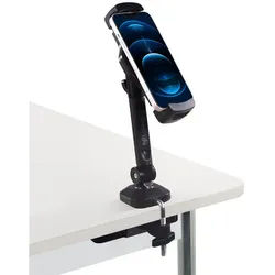 hjh OFFICE Handy-Halterung Handy & Tablet Halterung FLEXMOBI III, (bis 12.9 Zoll, stabil, Halterungsarm um 360° drehbar und 180° neigbar) schwarz