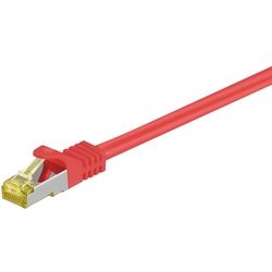 Goobay RJ45 Patchkabel CAT 6A S/FTP (PiMF), 500 MHz mit CAT 7 Rohkabel, Rot