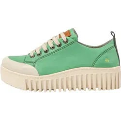Art für Damen. 1153411G3003_0G3 Leder-Turnschuhe 1534 Brighton grün (37), 3 bis 5 cm, Schnürsenkel, Lässig