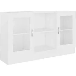 vidaXL Vitrinenschrank Weiß 120x30,5x70 cm Holzwerkstoff