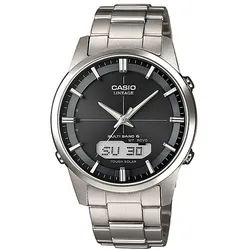 Casio Funk Funkchronograph LCW-M170TD-1AER, Solaruhr, Armbanduhr, Herrenuhr, Funkuhr, Titanarmband, Saphirglas silberfarben