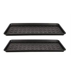BigDean Schuhabtropfschale 2x Schuhablage groß Abtropfschale für Schuhe Abtropfschale (2-tlg), Abtropfschale für Schuhe, Erhöhter Rand, Leicht zu reinigen schwarz