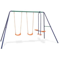vidaXL Schaukelset mit 4 Sitzen Orange