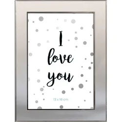 Bilderrahmen , Silberfarben , Metall, Glas , rechteckig , 16x21x2 cm , Bilder & Rahmen, Bilderrahmen, Bilderrahmen & Fotorahmen