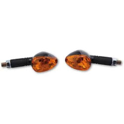 HIGHSIDER Smart Little Duke Bulb Indicator Body Schwarz / Linse Orange (Paar), Vorne & Hinten, schwarz