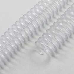 100 Spiralbinderücken, Plastikspiralen, DIN A4, 4:1 Teilung 18 mm | transparent, PVC