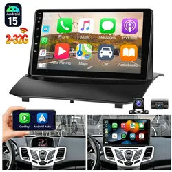 ESSGOO DAB+ Android 15 Autoradio GPS Navi WIFI Für Ford Fiesta MK6 2009-2017 Autoradio (4+64GB(optional), FM, AM, DAB+ (optional), Apple Carplay & Android Auto,Bluetooth EQ USB Touchscreen SWC) schwarz