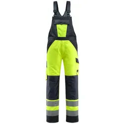 MASCOT Gosford Latzhose mit Knietaschen SAFE LIGHT Hi-vis Gelb / Schwarzblau 50 - 15969-948-17010-82C50 - Hi-vis Gelb / Schwarzblau