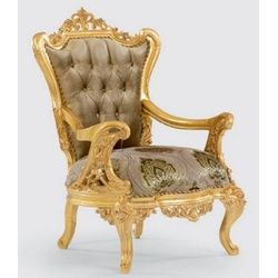 Casa Padrino Sessel Luxus Barock Sessel Grün / Grau / Gold 80 x 80 x H. 116 cm - Handgefertigter Wohnzimmer Sessel mit elegantem Muster - Barock Wohnzimmer Möbel - Edel & Prunkvoll