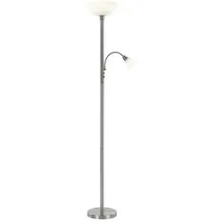 GLOBO LIGHTING LED Stehlampe, Leuchtmittel inklusive, Warmweiß, Farbwechsel, RGB LED Stehleuchte Deckenfluter dimmbar Fernbedienung H 178 cm silberfarben