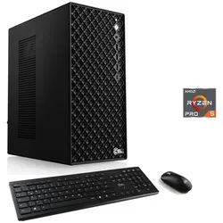 CSL Mystic V24572 PC (AMD Ryzen 5 Pro 5655G, 16 GB RAM, 500 GB SSD, Luftkühlung) schwarz