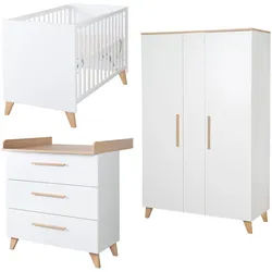 Roba Babyzimmer Leon 3-teilig Ii , Weiß , Holz , 1x1x1 cm , Babymöbel & Kindermöbel, Babyzimmer