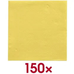Papstar Papierservietten DAILY Collection 2-lagig 24 x 24 cm 150 Stück gelb, 24x24 cm