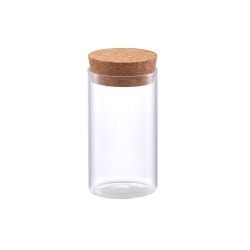 Zeller Vorratsglas mit Korkdeckel, Glasbehälter für die Aufbewahrung von Gewürzen, Kräutern, Tee etc., Fassungsvermögen: 175 ml