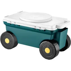 VEVOR Fahrbarer Gartensitz 520 x 310 x 280 mm, Sitzwagen, 2-in-1-Gartenwagen, Rollsitz, Tragkraft bis zu 123 kg, Gartenhelfer, Gartenhocker mit Stauraum zum Jäten & Pflanzen im Garten