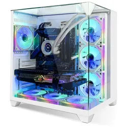 SYSTEMTREFF AMD Ryzen 7 9850X3D - 8x 4.7GHz mit AMD Radeon RX 7900 XT 20GB Gaming-PC (AMD 9850X3D 9850X3D, Radeon RX 7900 XT, 32 GB RAM, 1000 GB SSD, Wasserkühlung) weiß