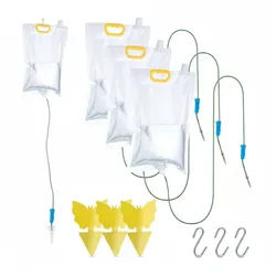 Relaxdays Tropfbewässerungsbeutel mit Gelbstickern, 4er Set, Pflanzen Infusionsbeutel 3,5 l, Bewässerungssystem, bunt
