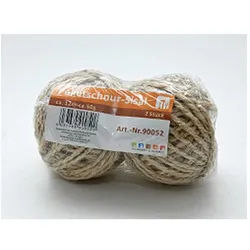 HundB 2-er Pack Paketschnur - Sisal, 2 x 50 g, je 12 m, 2 mm dick Pflanzschnur (Mehrteiliges Set, 2-tlg., 2-teilig), Bindfaden Schnur Seil Kordel Garn Faden Strick Twine Rope Cord Thread