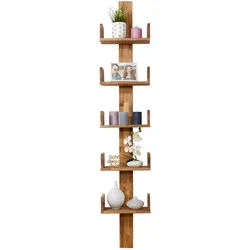 Mid.you Wandregal , Naturfarben , Holz , Eiche , vollmassiv , 35x180x17 cm , Wohnzimmer, Regale, Wandregale