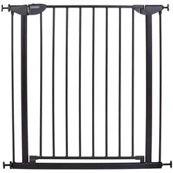 Childhome Türschutzgitter , Schwarz , Metall , 78x72 cm , Verlängerung inklusive , Babysicherheit, Treppenschutzgitter