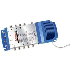 Hama SAT-Multischalter SAT Multischalter mit Netzteil für 8 Teilnehmer Geräte, SAT Anlage silberfarben