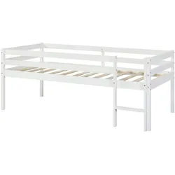 [en.casa] Kinderbett Siikalatva , Weiß , Holz , Kiefer , 90x200 cm , Babymöbel & Kindermöbel, Kinderzimmer & Jugendzimmer, Kinderbetten