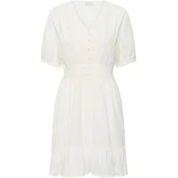 Midikleid KAFFE "Kleid KAbea", Damen, Gr. 44, N-Gr, weiß (chalk), Obermaterial: 100% Baumwolle CO., Kleider Midikleid