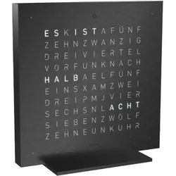 QLOCKTWO Earth 13.5 Steel Series Deep Black Deutsch