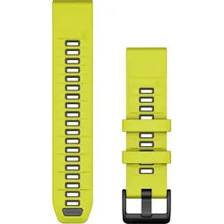 Garmin Silikon 22mm - Quickfit - Silikon-Armband für FENIX 8 - 47mm Amp Yellow/Graphit" 010-13392-08" - Amp Yellow/Graphit