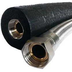 2 x Wärmepumpenanschlussleitung flexibel inkl. Isolierung 28mm x 1 1/4'' IG ÜWM 0,75m Länge