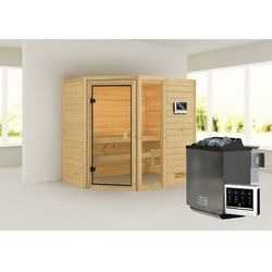 WOODFEELING Sauna »Jada«, inkl. Saunaofen mit externer Steuerung, für 4 Personen - beige