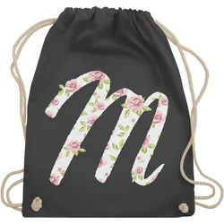 Shirtracer Turnbeutel M Rosen, Geschenk Taschen Initialen Shopper Baumwolle grau