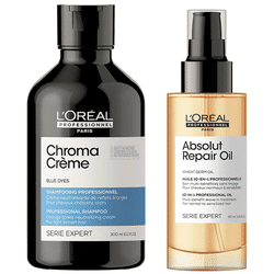 L'Oréal Professionnel Paris Serie Expert Chroma Creme + Repair Oil Blau Bundle