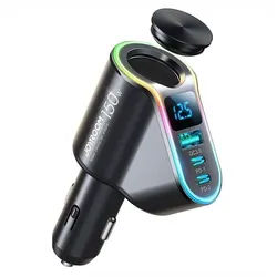 fast car charger 4in1 USB-A QC3.0 / 2xUSB-C PD 150W black (JR-CL21)