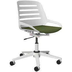 Aeris Drehstuhl , Weiß, Hellgrün , Metall, Kunststoff , Drehkreuz , 70x68x40 cm , Made in Germany , Wippfunktion, Sitzfläche 360° drehbar , Büromöbel, Bürostühle, Drehstühle