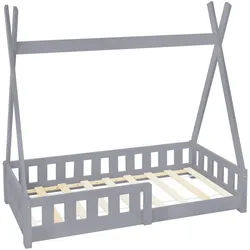 Ml-Design Kinderbett Tipi 70x140 cm Hellgrau , Holz , 70x140 cm , Babymöbel & Kindermöbel, Kinderzimmer & Jugendzimmer, Kinderbetten, Spielbetten