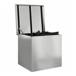 vidaXL Auflagenbox 55 x 50,5 x 50 cm Gartenbox - 55x50,5x50 cm aus verzinktem Stahl silberfarben