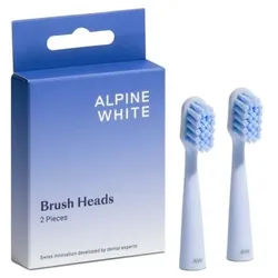 Alpine White Brush Heads | Ersatzschallzahnbürstenköpfe Zahnbürste 2 St blau