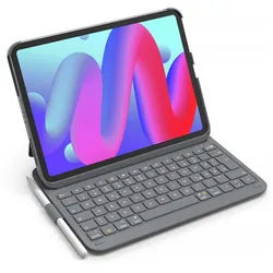 Inateck Ultraleichte Tastatur Hülle für 10,9/11/12,9/13 Zoll iPad Air Pro iPad-Tastatur (Hoch-/Querformat Verwenden, mit Stifthalter) grau