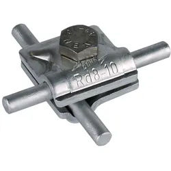 Dehn 390 051 MV-Klemme aus Aluminium, für Rundleiter 8-10mm, zur universellen Anwendung im Erdungs- und Blitzschutzbereich, als Kreuz-, T- oder Parallelklemme
