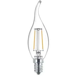 Philips LED-Leuchtmittel Philips LED E14 Kerze Windstoß Filament 2W=25W 250lm 230V Warm 2700K, E14, Warmweiß, Filament klar, Windstoß weiß