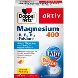 Doppelherz Magnesium 400 + B1 + B6 + B12 +folsäure 90 ST