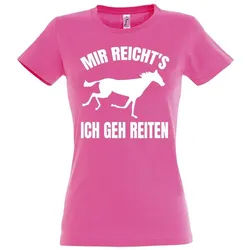 Youth Designz T-Shirt Mir reichts Ich geh reiten Damen T-Shirt mit modischem Print rosa L