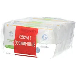 Babysoin - Wasserbasierte Tücher mit Zertifizierter Cosmos Natural - Körper, Gesicht, Sitz - Parfümfrei - Beutel 60X4