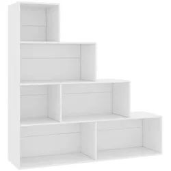 vidaXL Regal NA Stufenregal Treppenregal Standregal Raumteiler Bücherregal Weiß 155 weiß