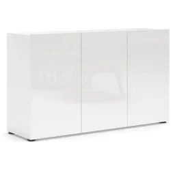 home24 Sideboard , Weiß Hochglanz , Holzwerkstoff , 2 Fächer , 135x79x38 cm , Typenauswahl, Beimöbel erhältlich, stehend , Kleinmöbel, Kommoden, Sideboards